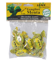 Bala de Gengibre sabor Menta 50g